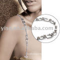 square metal rhinestone bra strap